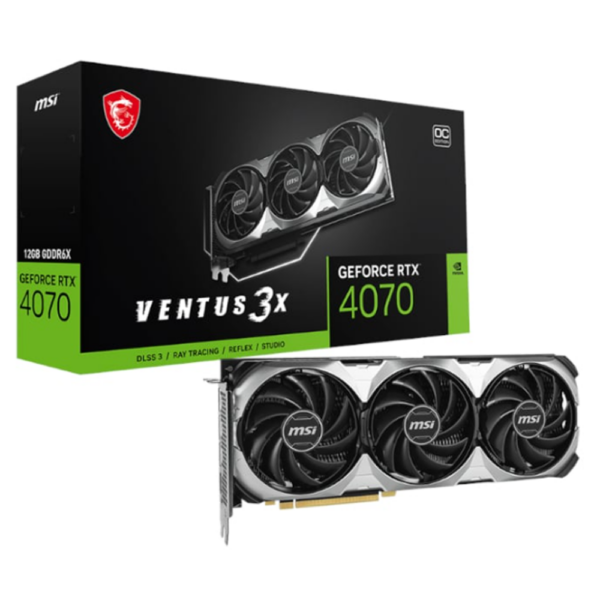 MSI Nvidia GeForce RTX 4070 Ventus 3X E 12G OC GDDR6X 192-BIT Graphics Card