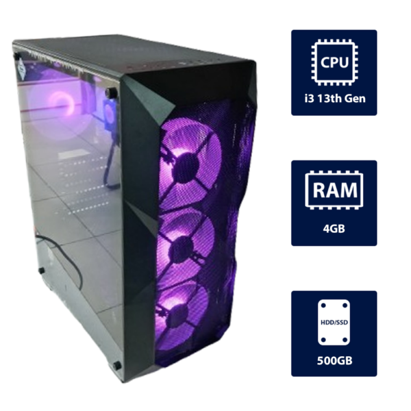 i3 13th, 4GB RAM, 500GB HDD Gaming Desktop Computer