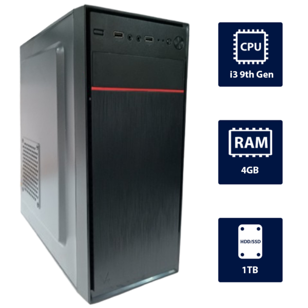 i3 9th, 4GB RAM, 1TB HDD Desktop Computer