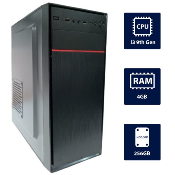 i3 9th, 4GB RAM, 256GB SSD Desktop Computer